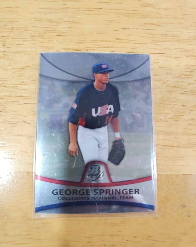 2010 Bowman Platinum #PP48 George Springer Collegiate National Team — front