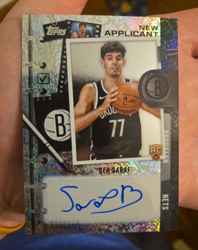 2025-26 Topps #NA-BS Ben Saraf New Applicant — front