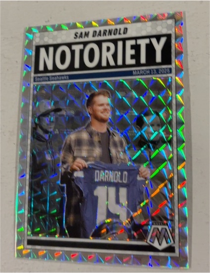 2025 Panini Mosaic #9 Sam Darnold Notoriety — front