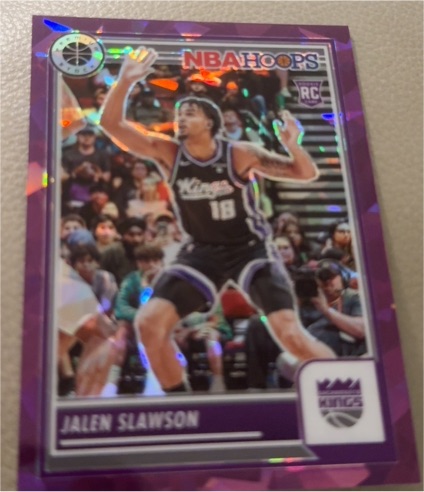 2023-24 Panini NBA Hoops Premium Stock #58 Jalen Slawson Ice Prizm Rookie Card — front