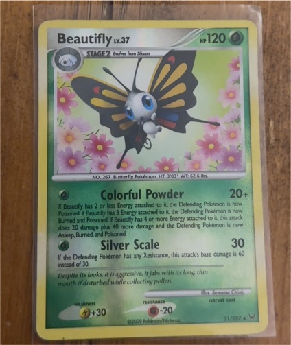 2009 Pokémon Platinum #21 Beautifly — front