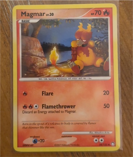 2007 Pokémon Diamond & Pearl Mysterious Treasures #54 Magmar — front