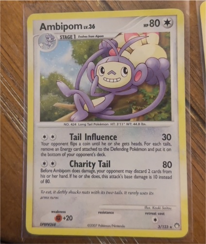 2007 Pokémon Mysterious Treasures #3 Ambipom — front