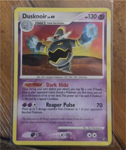2008 Pokémon DP33 Dusknoir Diamond & Pearl Black Star Promo — front