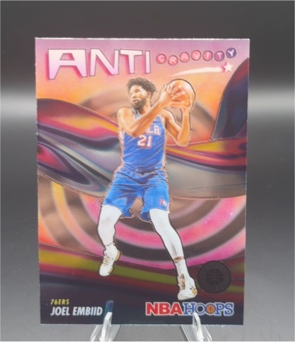 2023-24 Panini NBA Hoops Premium Stock #7 Joel Embiid Anti Gravity — front