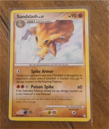 2007 Pokémon Mysterious Treasures #61 Sandslash — front