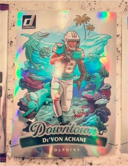 2025 Donruss #10 De'Von Achane Downtown Jumbo — front