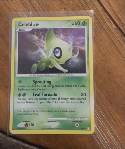 2007 Pokémon Mysterious Treasures #7 Celebi — front