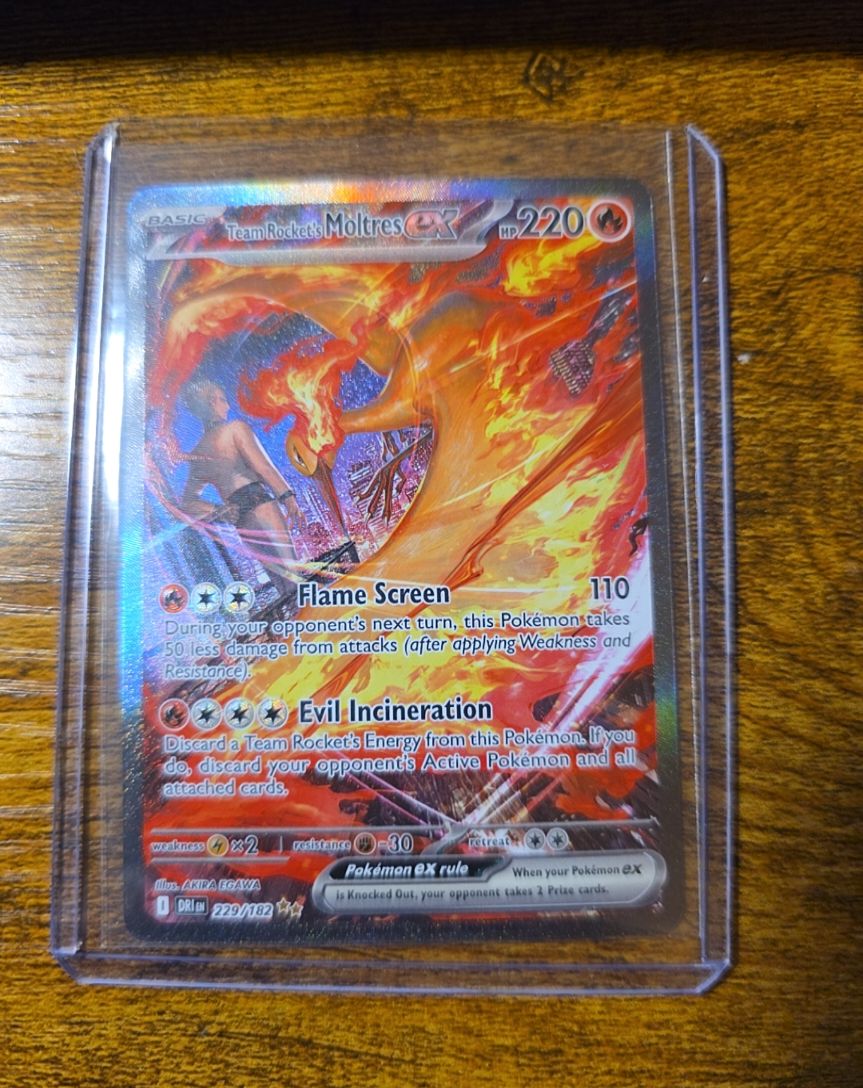 2025 Pokemon DRI EN #229 Team Rocket's Moltres EX — front