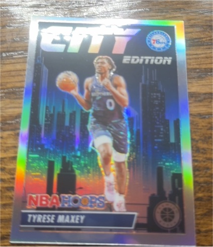 2023-24 Panini Hoops Premium Stock City Edition #18 Tyrese Maxey — front