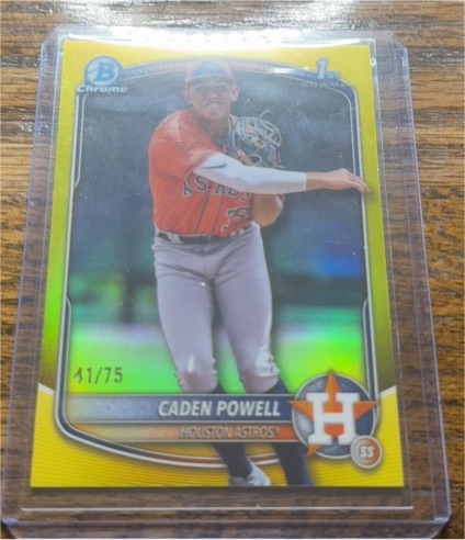 2025 Bowman Chrome #BCP-212 Caden Powell — front