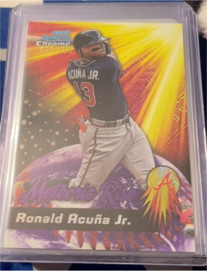 2025 Bowman Chrome #MR-24 Ronald Acuña Jr. Meteoric Rise — front