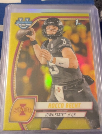 2024 Bowman University Chrome #155 Rocco Becht Iowa State Cyclones — front