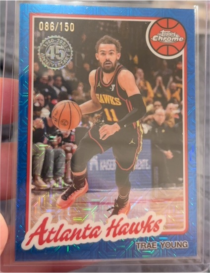 2025-26 Topps Chrome 1980-81 Mojo #086/150 Trae Young — front