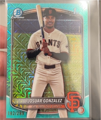 2025 Bowman Chrome #BCP-153 Josuar Gonzalez — front