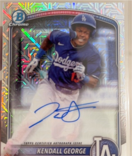 2025 Bowman Chrome Kendall George Auto Purple Mojo Prospect — front