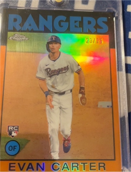 2024 Topps Chrome Lids x Mitchell & Ness #24 Evan Carter Gold Refractor — front
