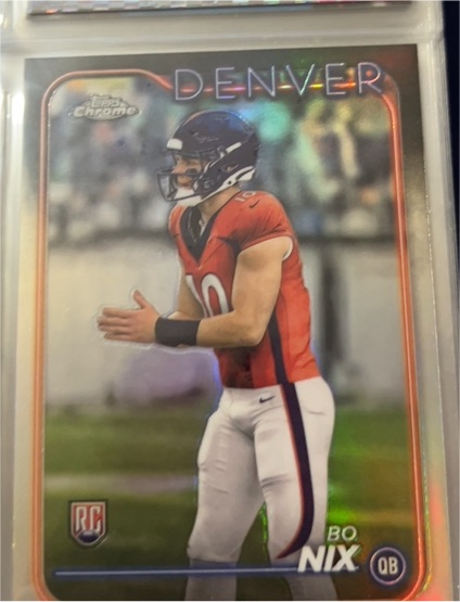 2024 Topps Chrome #206 Bo Nix Rookie — front