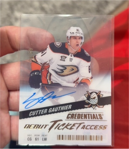2024-25 Upper Deck Credentials Debut Ticket Access #DTAA-CG Cutter Gauthier — front