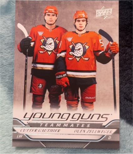 2024-25 Upper Deck Series 2 #498 Cutter Gauthier / Olen Zellweger Young Guns Teammates — front