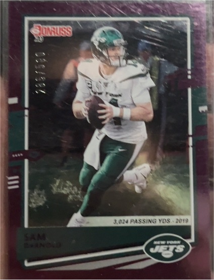 2020 Donruss #191 Sam Darnold Season Stat Line — front