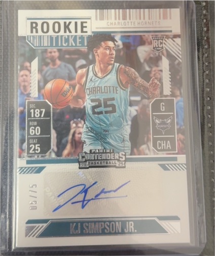 2024 Panini Contenders Basketball Rookie Ticket #187 KJ Simpson Jr. — front