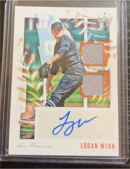 2020 Panini Diamond Kings #DKMS-LW Logan Webb Dual Patch Auto Giants — front
