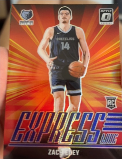 2024-25 Donruss Optic #10 Zach Edey Express Lane Purple Prizm Rookie — front