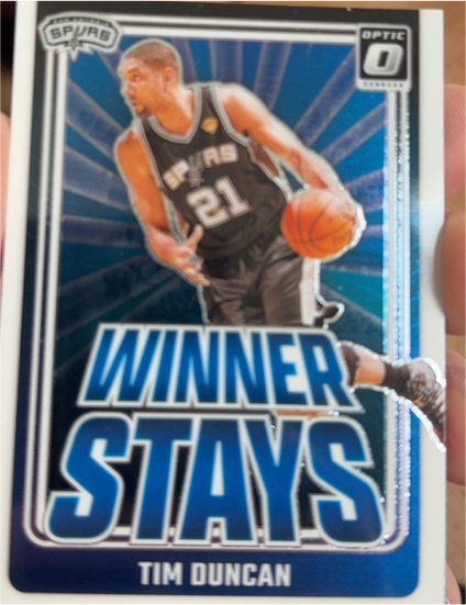 2024-25 Donruss Optic #12 Tim Duncan Winner Stays — front