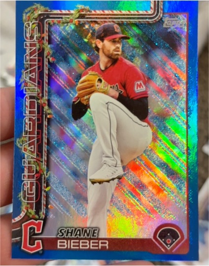 2025 Topps Holiday #H95 Shane Bieber — front