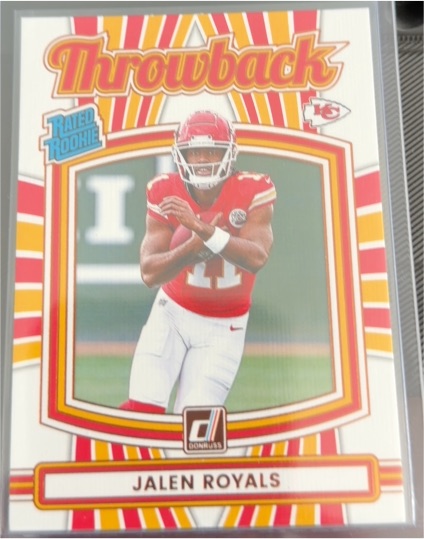 2025 Donruss #50 Jalen Royals Rated Rookie Throwback — front