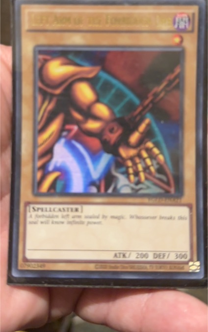 1999 Yu-Gi-Oh! #LOB-EN123 Left Arm of the Forbidden One — front