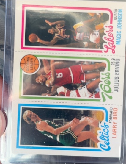 1980-81 Topps #9 Magic Johnson / Julius Erving / Larry Bird — front