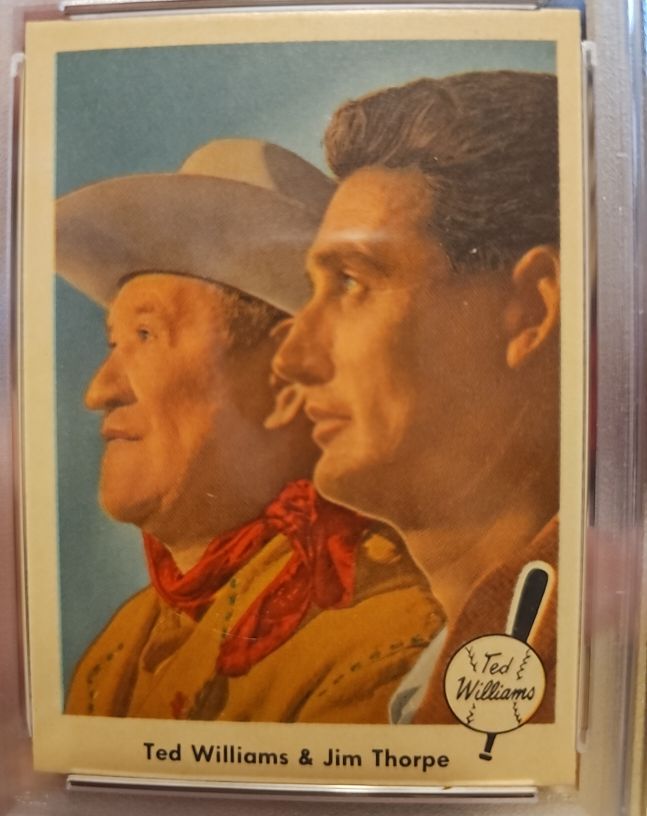 1959 Fleer #70 Ted Williams & Jim Thorpe — front