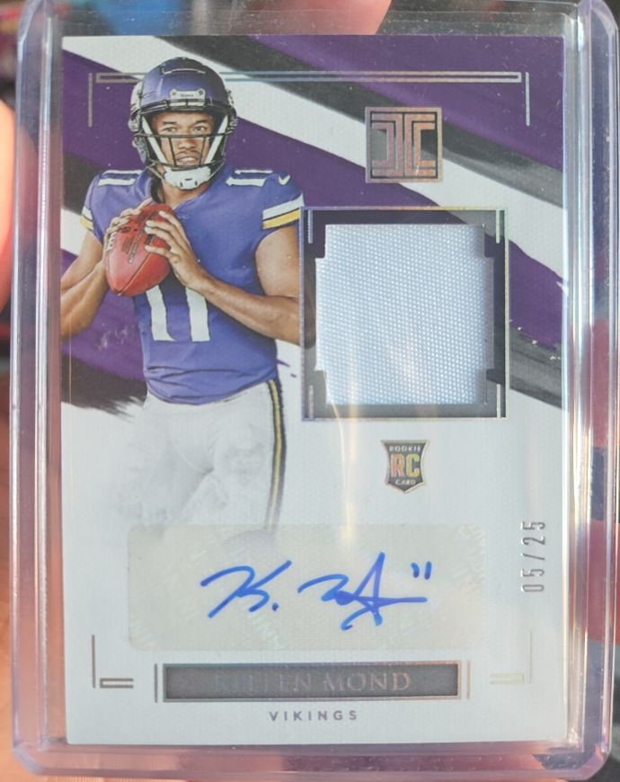 2021 Panini Impeccable #05/25 Kellen Mond Rookie Patch Autograph — front