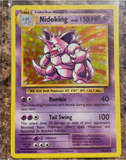 2016 Pokémon TCG XY Evolutions #45 Nidoking — front