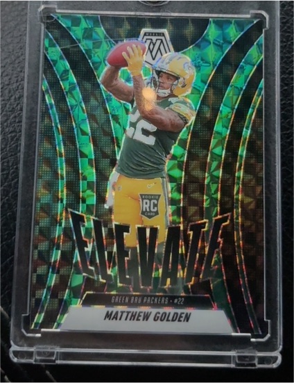 2025 Panini Mosaic #3 Matthew Golden Elevate Green Mosaic — front