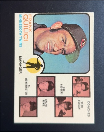 1973 Topps #49 Frank Quilici — front