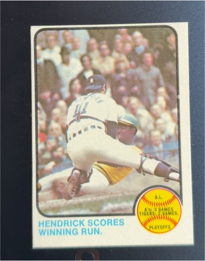 1973 Topps #201 Hendrick Scores Winning Run — front