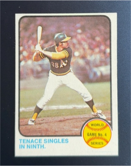 1973 Topps #206 World Series Game No. 4: Tenace Singles in Ninth — front