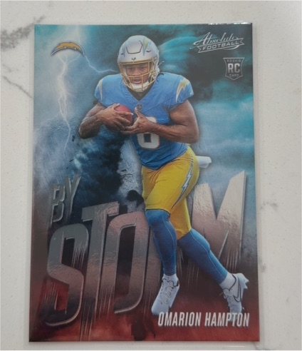2025 Panini Absolute #12 Omarion Hampton By Storm Rookie Card — front