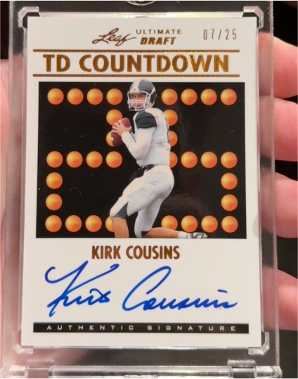 2020 Leaf Ultimate Draft TD Countdown #TDC-KC Kirk Cousins — front