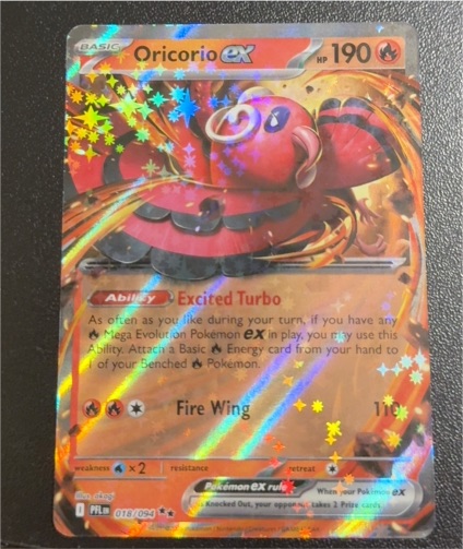 2025 Pokémon TCG Oricorio ex #018/094 Phantasmal Flames — front
