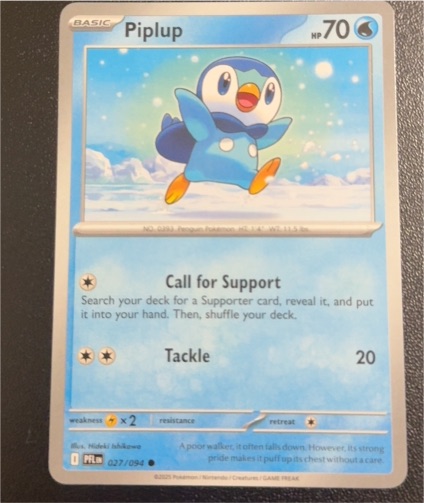 2025 Pokémon ME02 Phantasmal Flames #027 Piplup — front