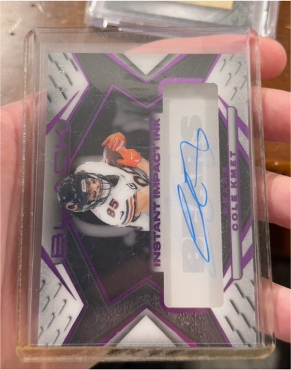 2025 Panini Black Instant Impact Ink Cole Kmet — front