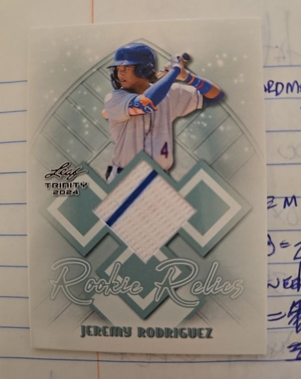 2025 Leaf Trinity #RR-34 Jeremy Rodriguez Rookie Relics Patch — front