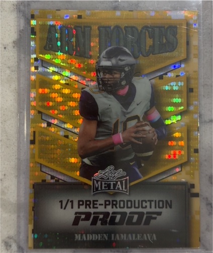 2025 Leaf Metal #1/1 Madden Iamaleava Pre-Production Proof — front