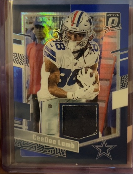 2023 Panini Donruss Optic Donruss Threads Blue Hyper Prizm #DT-CDL CeeDee Lamb — front