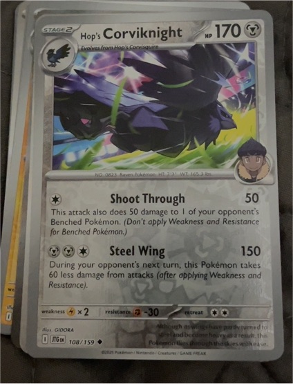 2025 Pokémon TCG Journey Together #108 Hop's Corviknight — front
