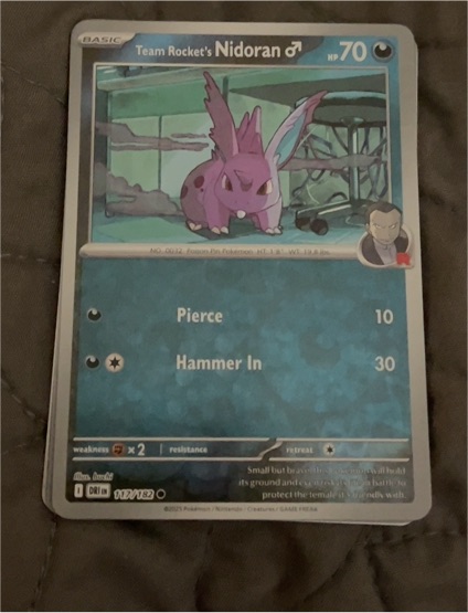 2025 Pokémon Destined Rivals #117 Team Rocket's Nidoran ♂ — front